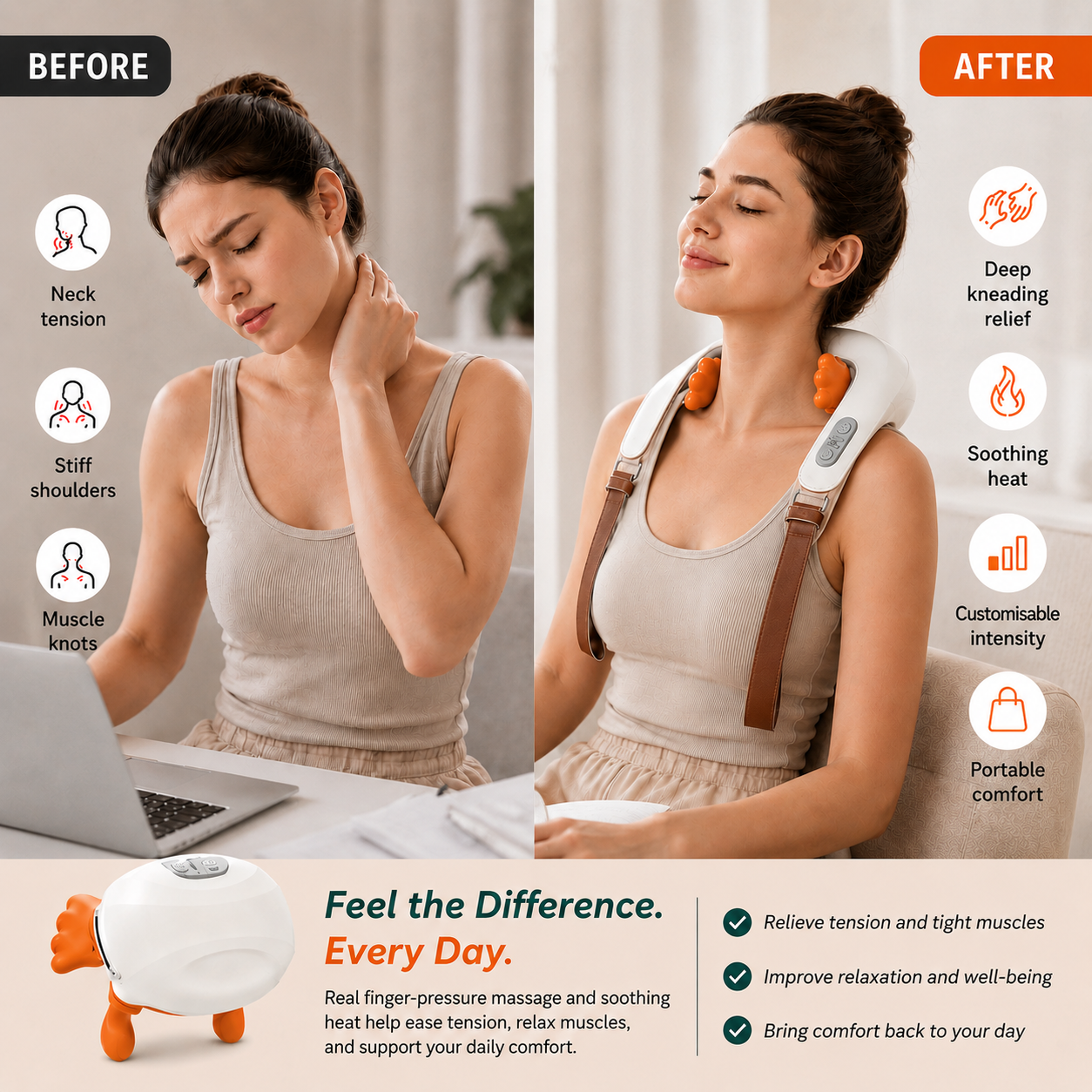 Suaviro ProRelief™ Hand-Like Neck Massager